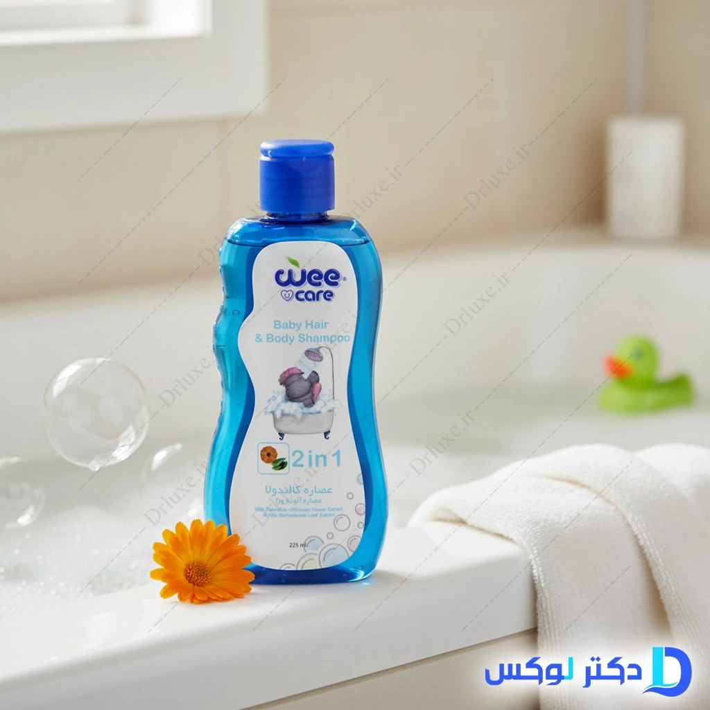 شامپو سر و بدن کودک وی کر حاوی کالاندولا و آلوئه ورا